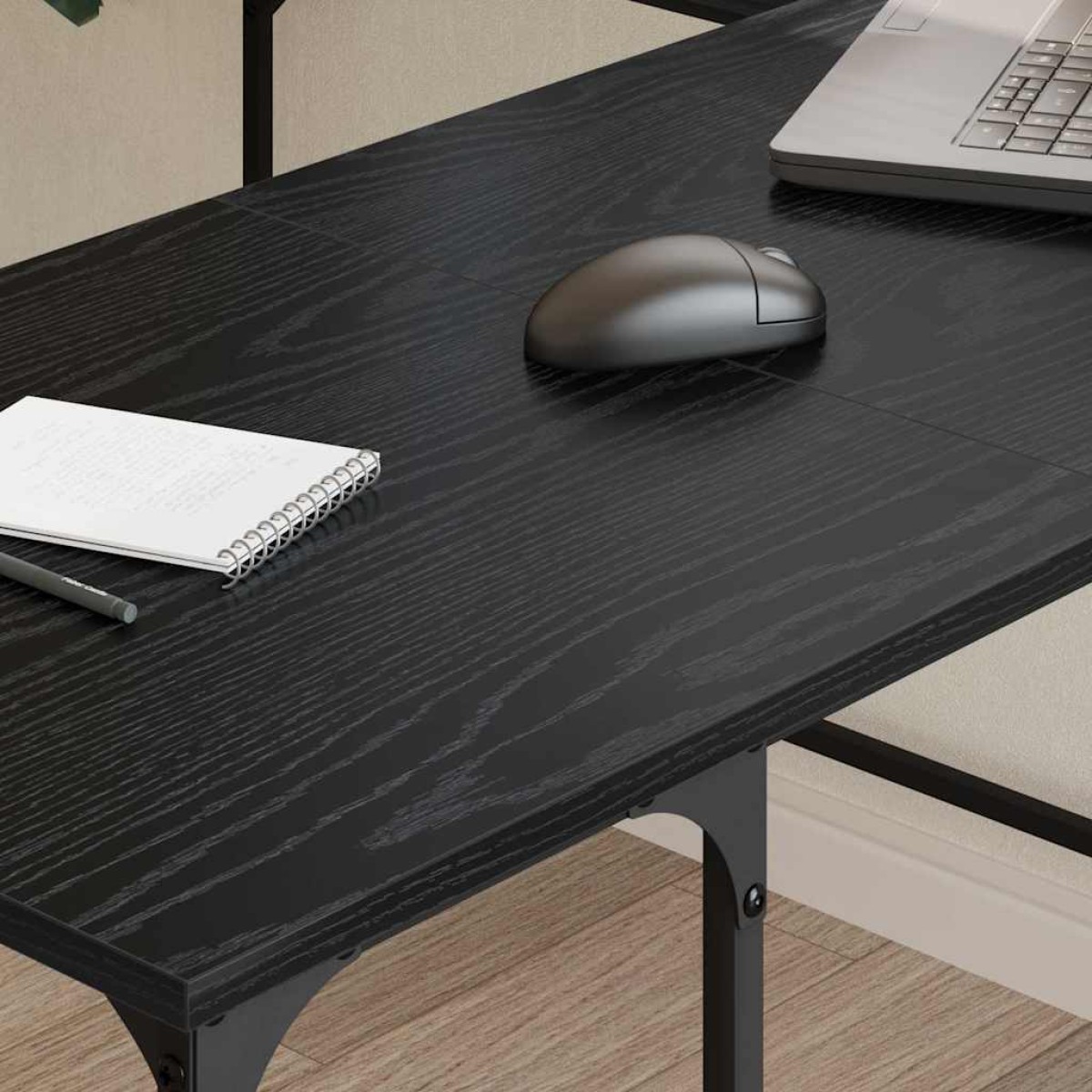 vidaXL Γραφείο Μαύρη Οξυά 139 x 139 x 75 εκ. Επεξεργασμένο Ξύλο