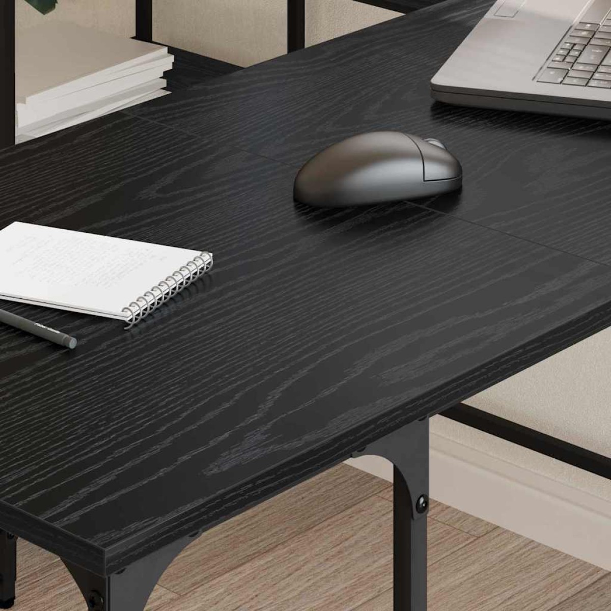 vidaXL Γραφείο Μαύρη Οξυά 139 x 139 x 75 εκ. Επεξεργασμένο Ξύλο