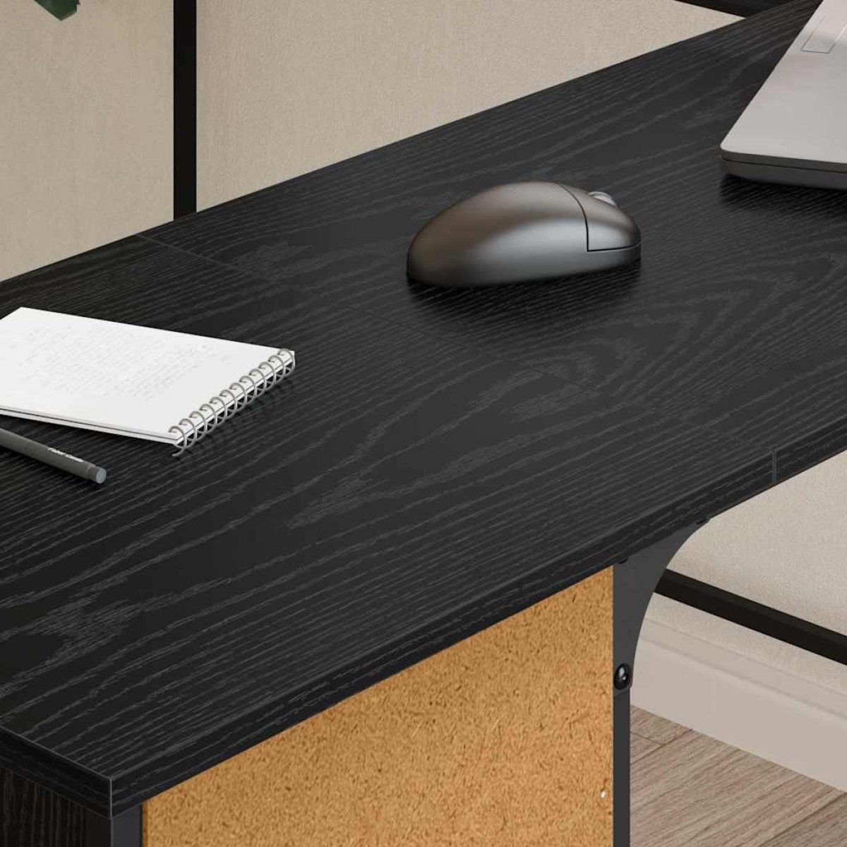 vidaXL Γραφείο Μαύρη Οξυά Επεξεργασμένο Ξύλο 141 x 141 x 75 εκ