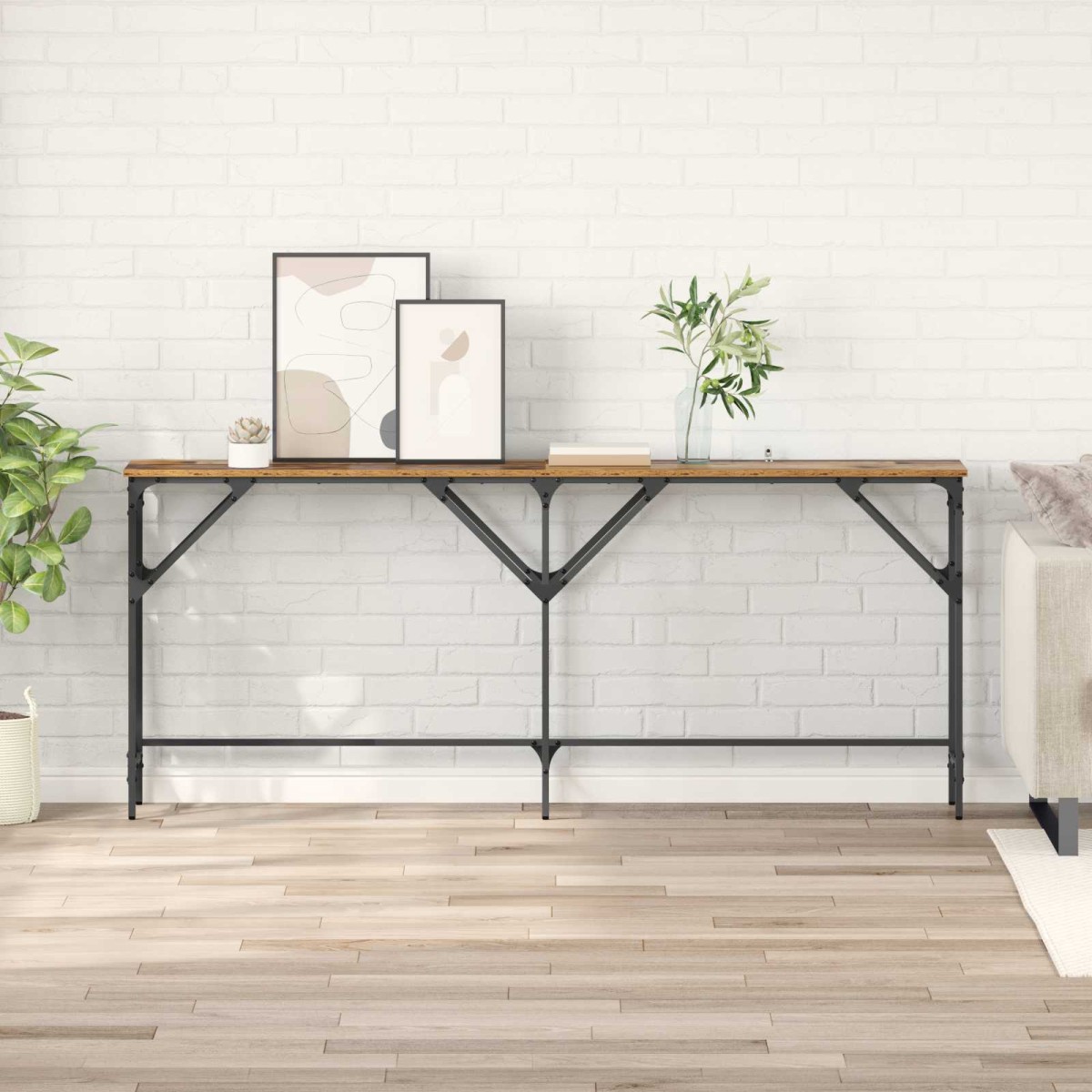vidaXL Τραπέζι κονσόλας Παλιό Ξύλο 180 x 30 x 75 εκ Επεξεργασμένο Ξύλο