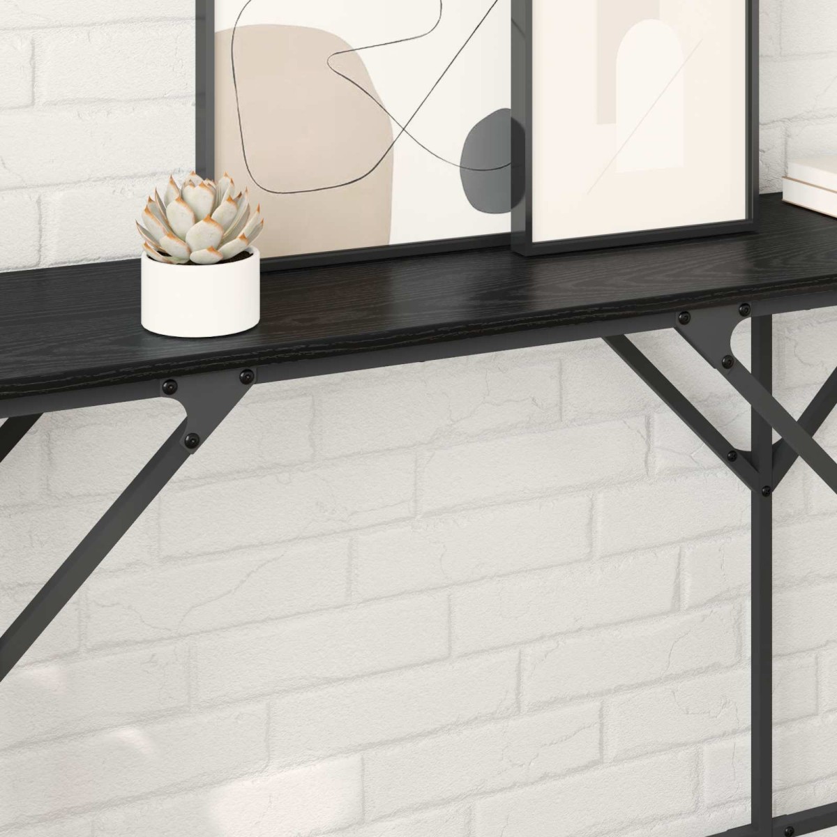 vidaXL Τραπέζι κονσόλας Μαύρη Οξυά 180 x 30 x 75 εκ Επεξεργασμένο Ξύλο
