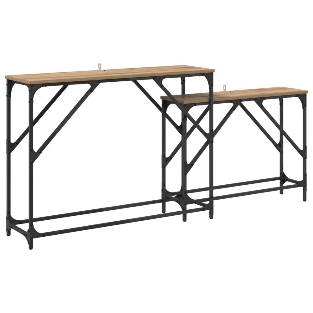 vidaXL Τραπέζι κονσόλας 2 τμχ. Artisan Oak 100 x 28 x 75 εκ.