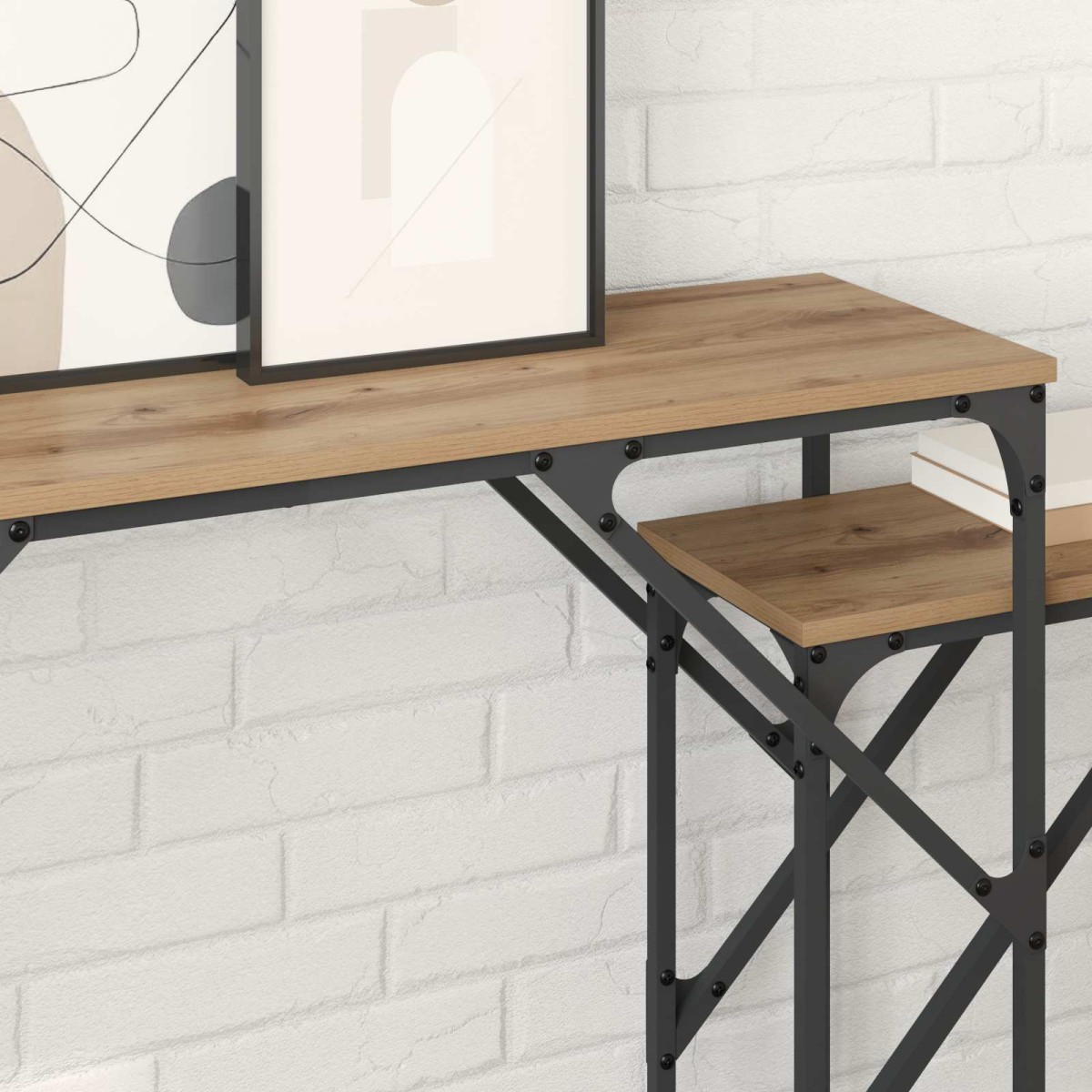 vidaXL Τραπέζι κονσόλας 2 τμχ. Artisan Oak 100 x 28 x 75 εκ.