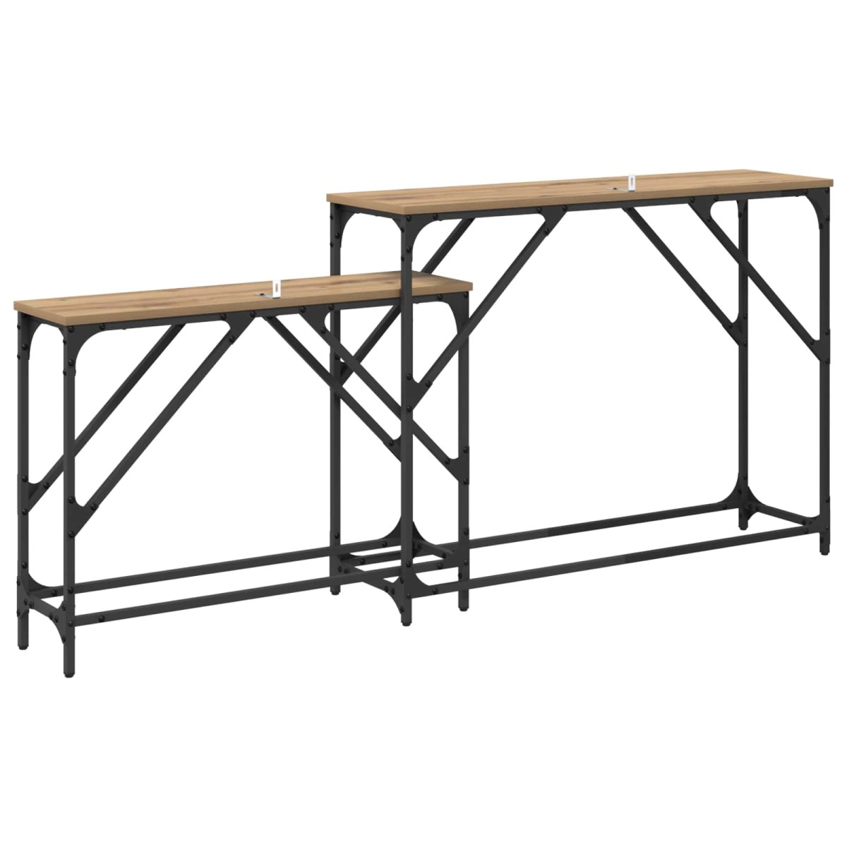 vidaXL Τραπέζι κονσόλας 2 τμχ. Artisan Oak 100 x 28 x 75 εκ.