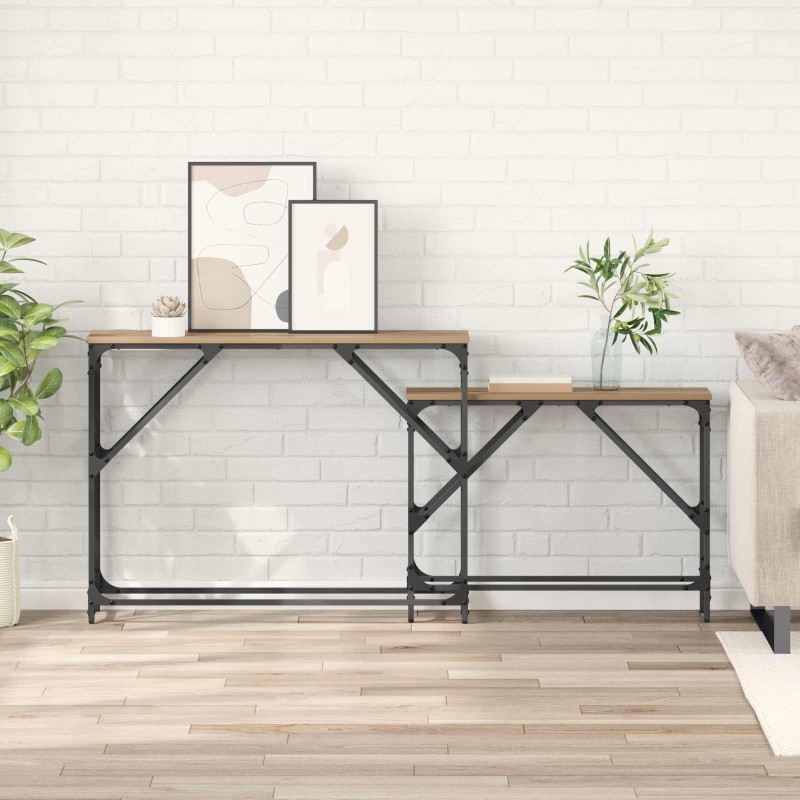 vidaXL Τραπέζι κονσόλας 2 τμχ. Artisan Oak 100 x 28 x 75 εκ.