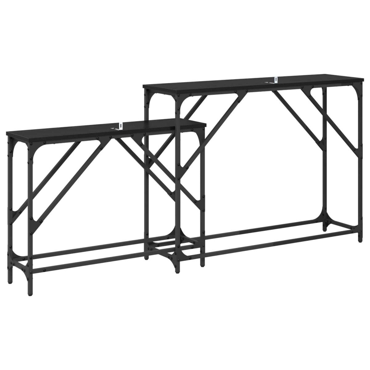 vidaXL Τραπέζι κονσόλας 2 τμχ. Μαύρη Οξυά 100 x 28 x 75 εκ.
