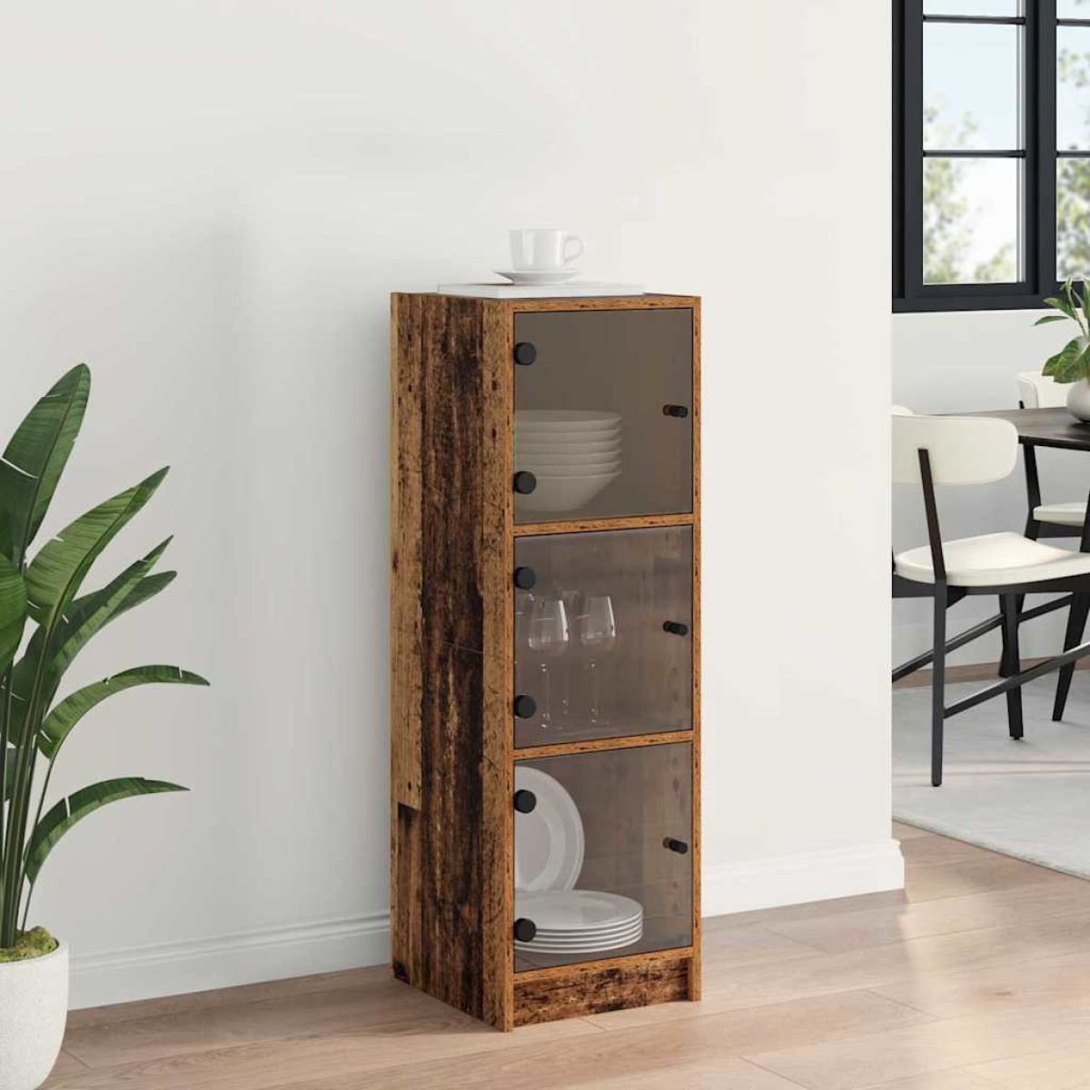 vidaXL Highboard Παλιό Ξύλο 35 x 37 x 109 εκ Επεξεργασμένο Ξύλο