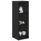 vidaXL Highboard Μαύρη Οξυά 35 x 37 x 109 εκ Επεξεργασμένο Ξύλο