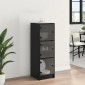 vidaXL Highboard Μαύρη Οξυά 35 x 37 x 109 εκ Επεξεργασμένο Ξύλο