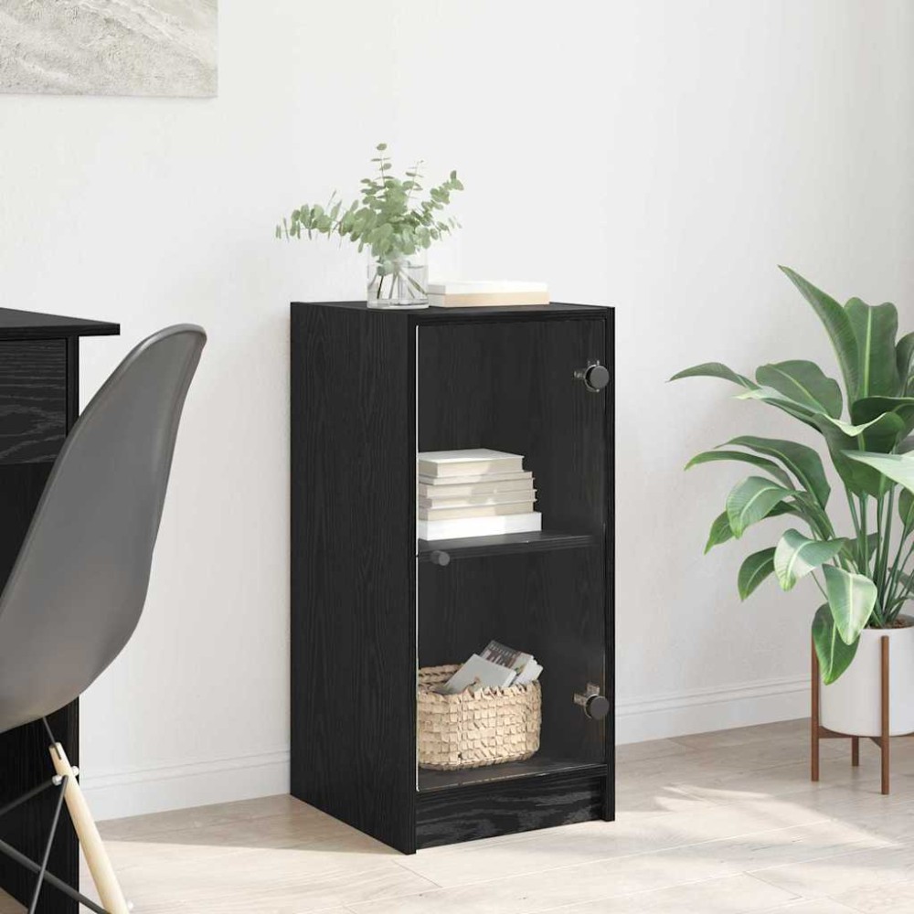 vidaXL Πλαϊνό γραφείο Μαύρη δρυς 35 x 37 x 76 εκ Επεξεργασμένο Ξύλο