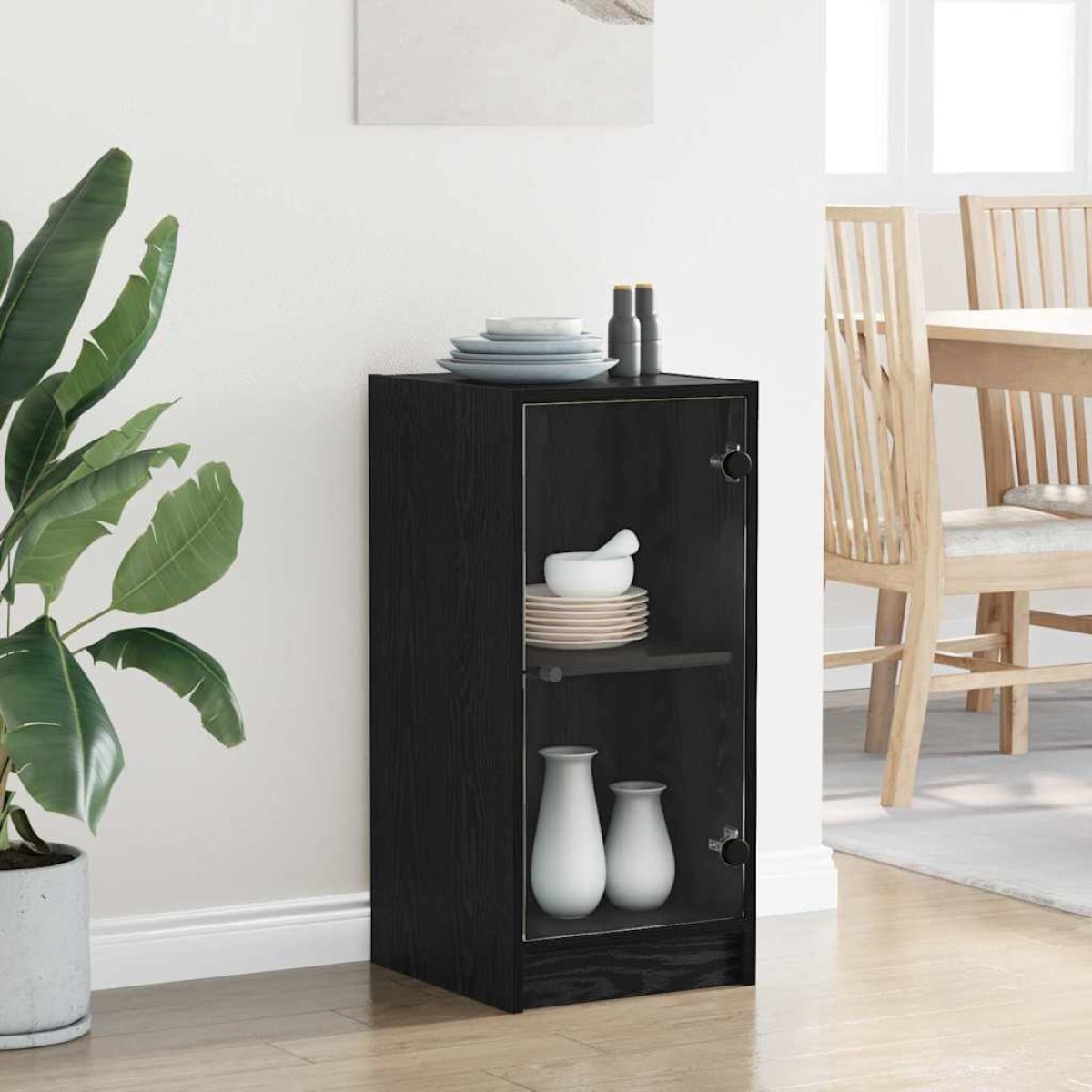 vidaXL Πλαϊνό γραφείο Μαύρη δρυς 35 x 37 x 76 εκ Επεξεργασμένο Ξύλο