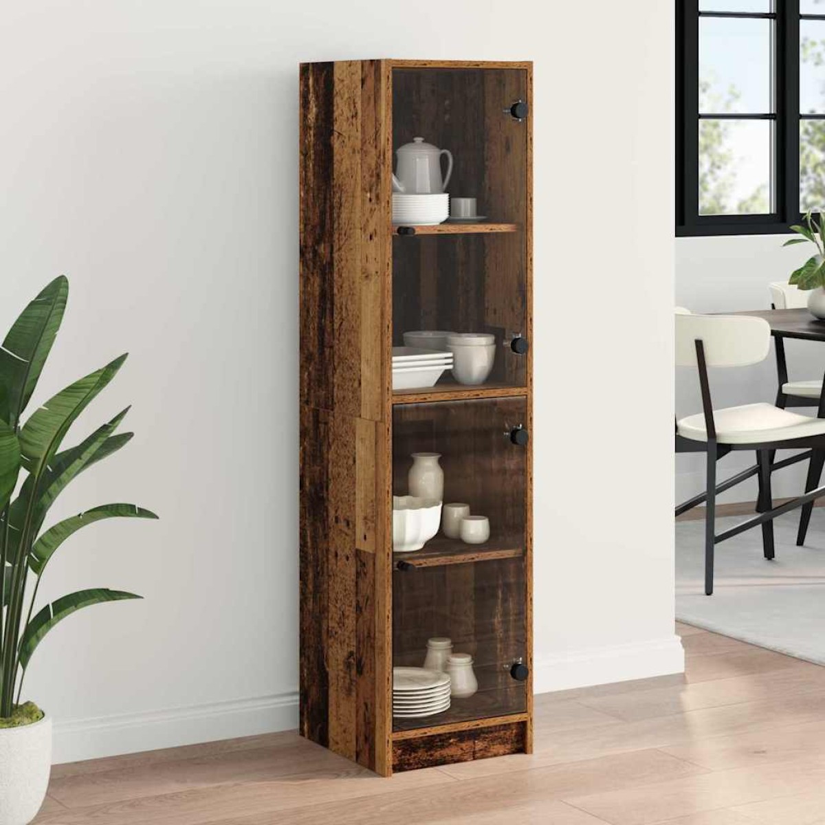 vidaXL Highboard Παλιό Ξύλο 35 x 37 x 142 εκ Επεξεργασμένο Ξύλο
