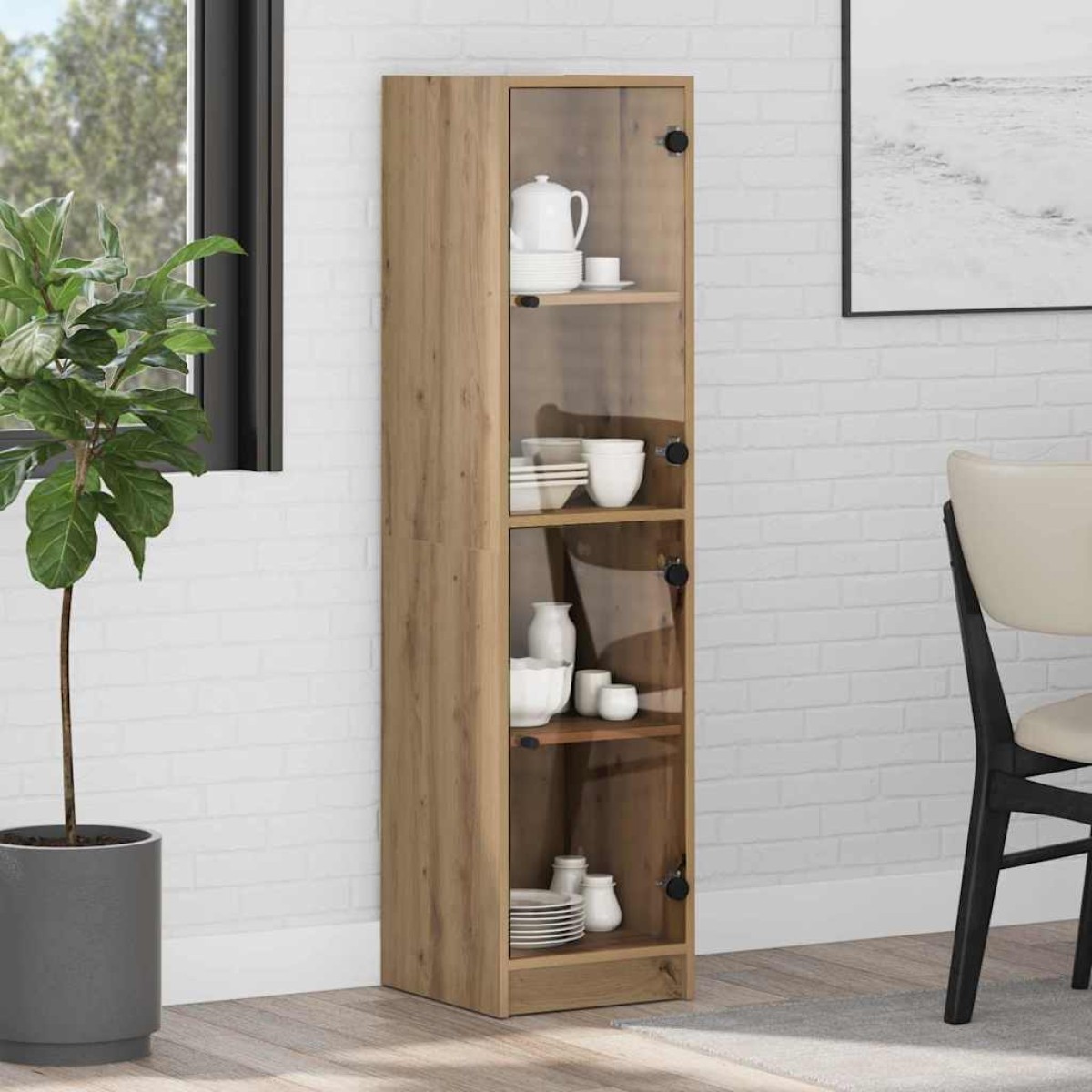 vidaXL Highboard Artisan Oak 35 x 37 x 142 εκ Επεξεργασμένο Ξύλο