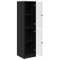vidaXL Highboard Μαύρη Οξυά 35 x 37 x 142 εκ Επεξεργασμένο Ξύλο
