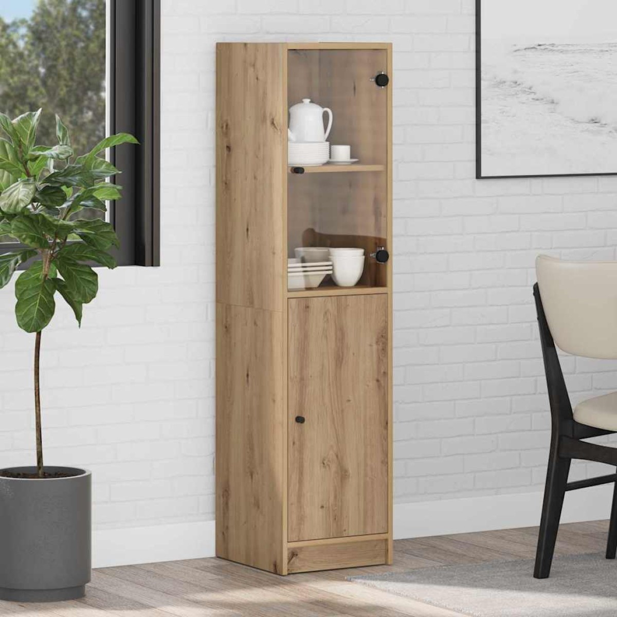 vidaXL Highboard Artisan Oak 35 x 37 x 142 εκ Επεξεργασμένο Ξύλο