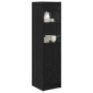 vidaXL Highboard Μαύρη Οξυά 35 x 37 x 142 εκ Επεξεργασμένο Ξύλο