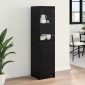 vidaXL Highboard Μαύρη Οξυά 35 x 37 x 142 εκ Επεξεργασμένο Ξύλο