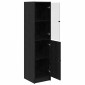 vidaXL Highboard Μαύρη Οξυά 35 x 37 x 142 εκ Επεξεργασμένο Ξύλο