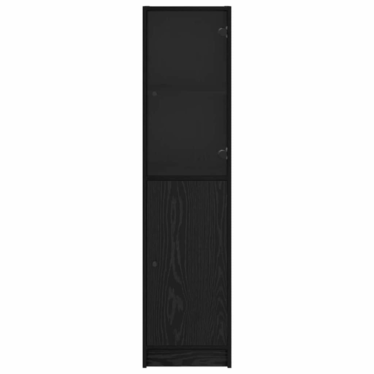 vidaXL Highboard Μαύρη Οξυά 35 x 37 x 142 εκ Επεξεργασμένο Ξύλο