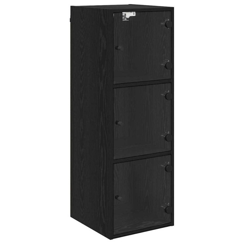 vidaXL Ντουλάπα Τοίχου 35 x 37 x 102 εκ. Επεξεργασμένο Ξύλο Μαύρη Οξυά