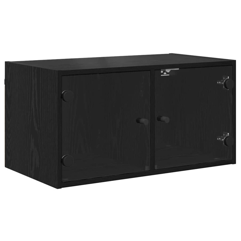 vidaXL Ντουλάπα Τοίχου 68 x 37 x 35 εκ Επεξεργασμένο Ξύλο Μαύρη Οξυά