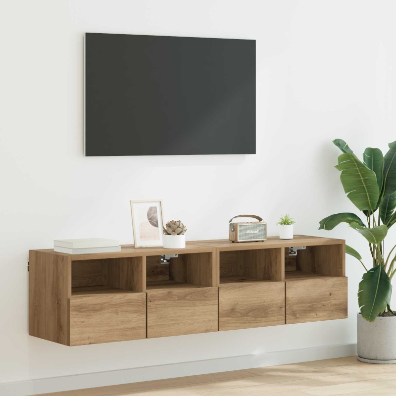 vidaXL Βάσεις τηλεόρασης 2 τμχ. Artisan Oak Επεξεργασμένο Ξύλο