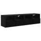 vidaXL Βάσεις τηλεόρασης 2 τμχ. Μαύρη Οξυά Επεξεργασμένο Ξύλο
