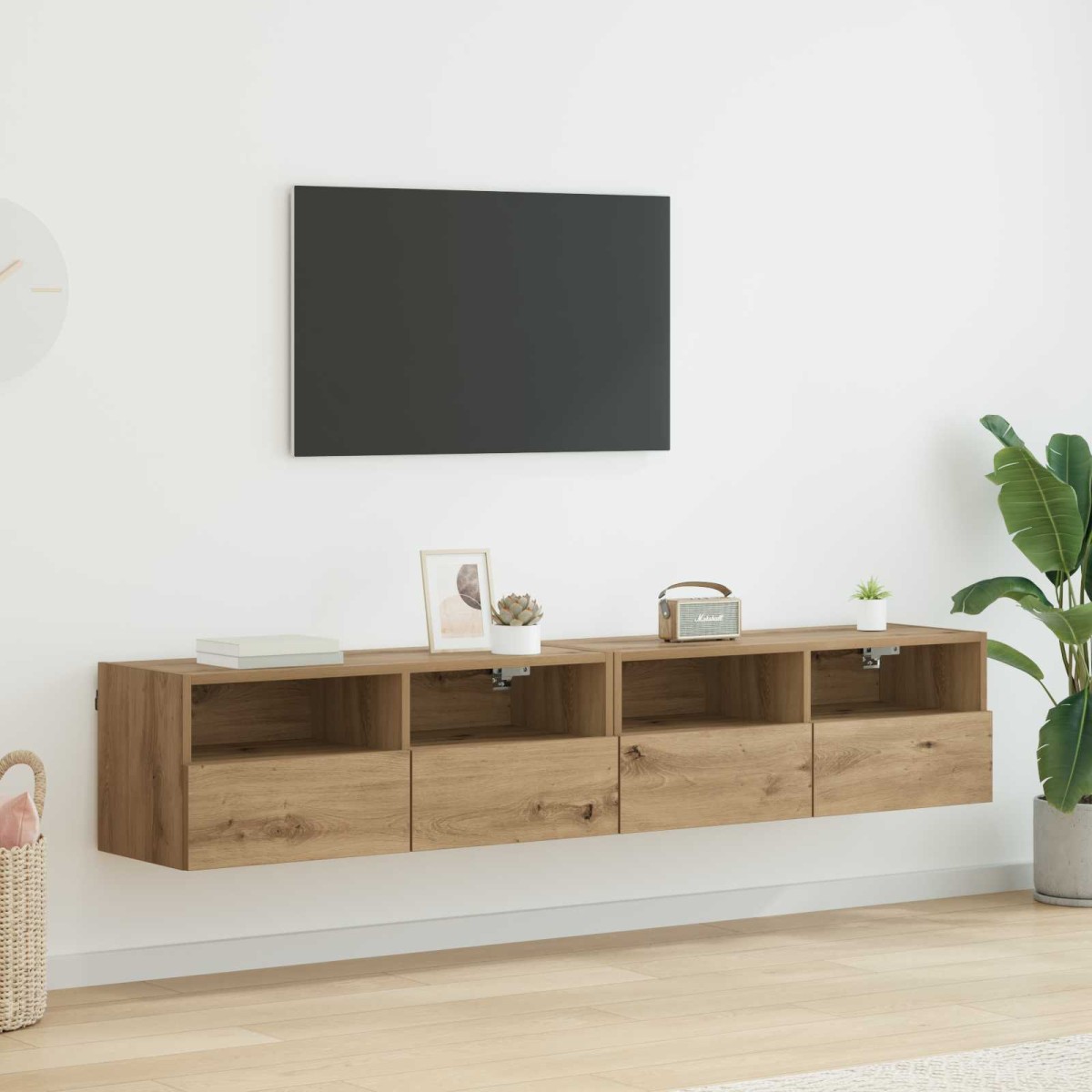 vidaXL Βάσεις τηλεόρασης 2 τμχ. Artisan Oak Επεξεργασμένο Ξύλο