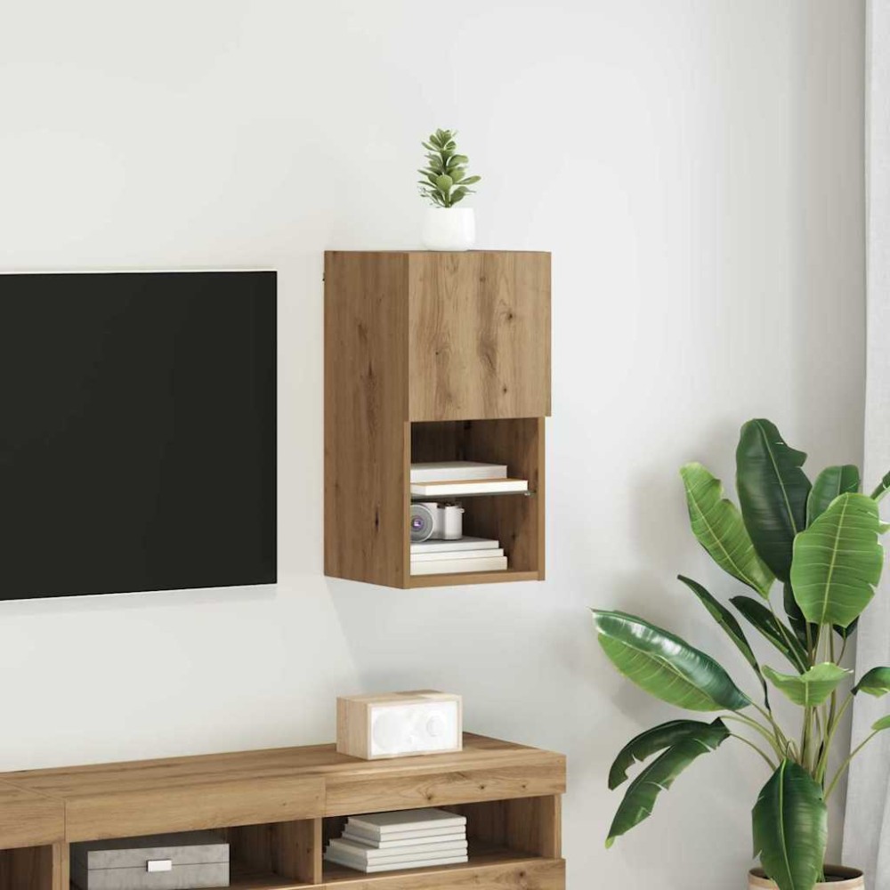vidaXL Κρεμαστός θρανίο τηλεόρασης 30,5 x 30 x 60 εκ. Artisan Oak