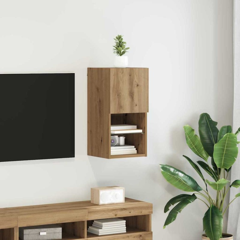 vidaXL Κρεμαστός θρανίο τηλεόρασης 30,5 x 30 x 60 εκ. Artisan Oak