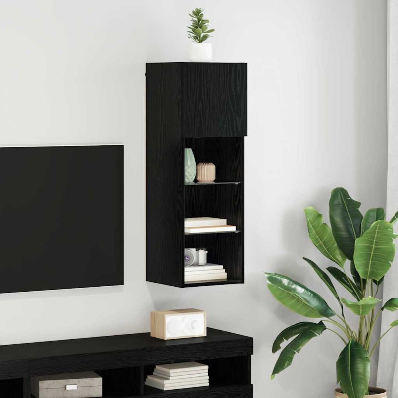 vidaXL Κρεμαστός θρανίο τηλεόρασης 30,5 x 30 x 90 cm Μαύρη Οξυά
