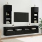 vidaXL Τοίχου ντουλάπες τηλεόρασης 2 τμχ. Μαύρη Οξυά