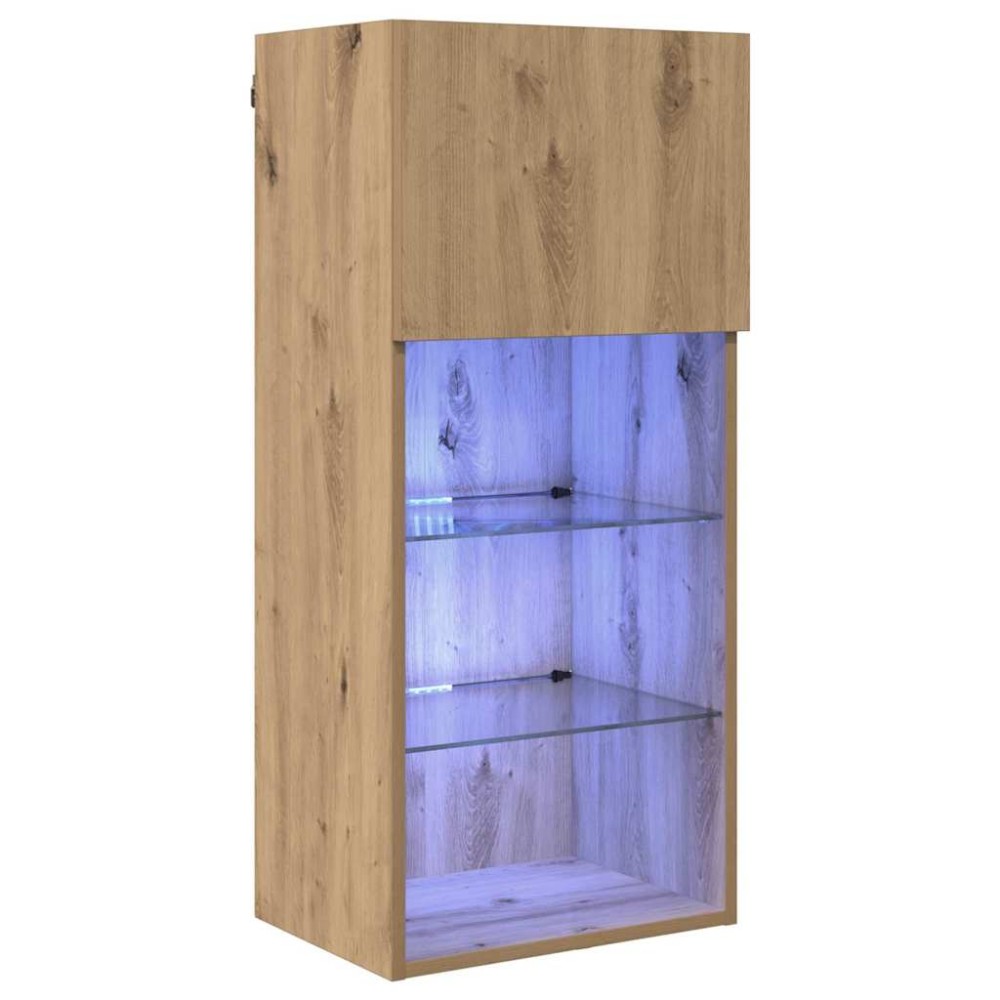 vidaXL Κρεμαστός θρανίο τηλεόρασης 40,5 x 30 x 90 εκ Artisan Oak