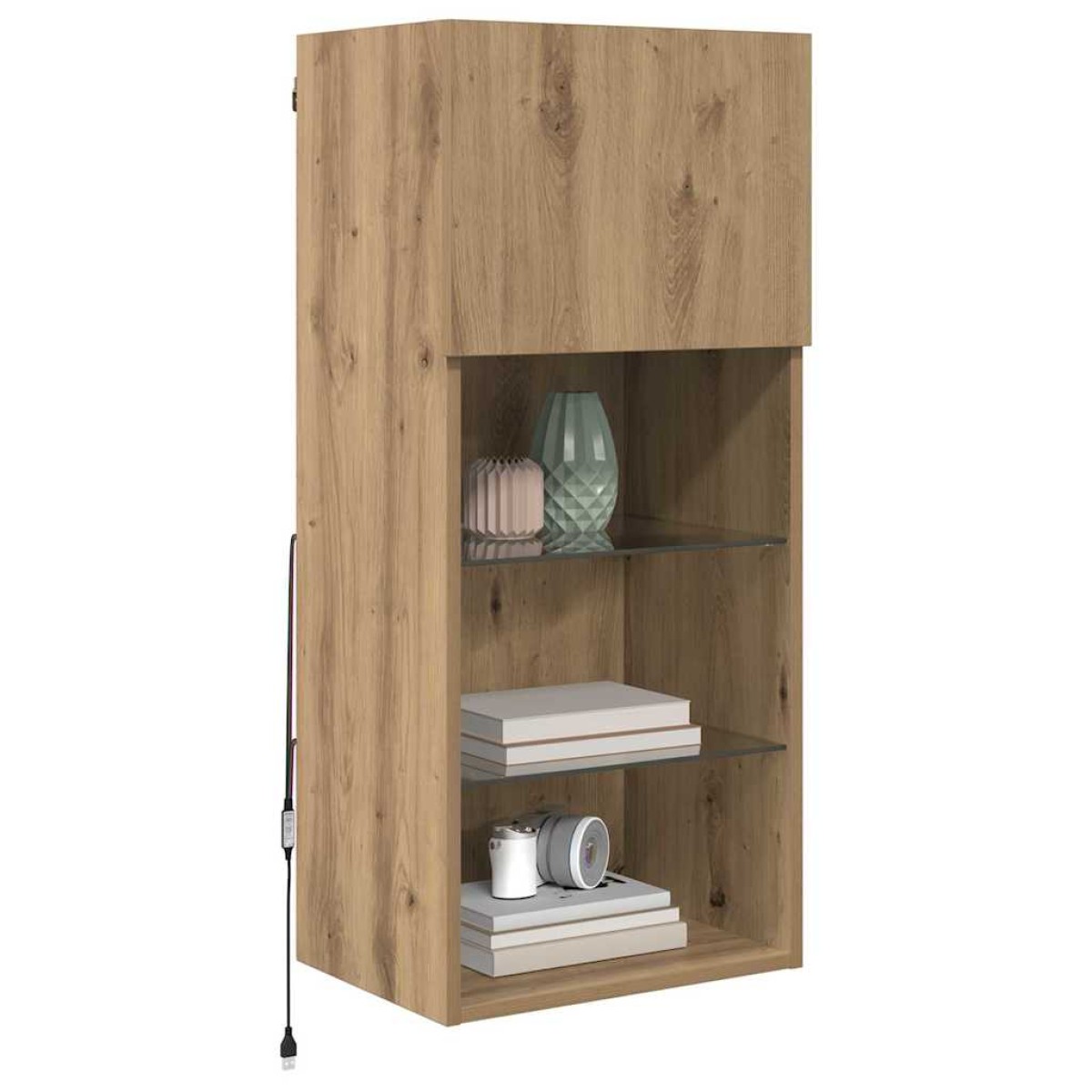 vidaXL Κρεμαστός θρανίο τηλεόρασης 40,5 x 30 x 90 εκ Artisan Oak