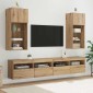vidaXL Τοίχου ντουλάπες τηλεόρασης 2 τμχ. Artisan Oak