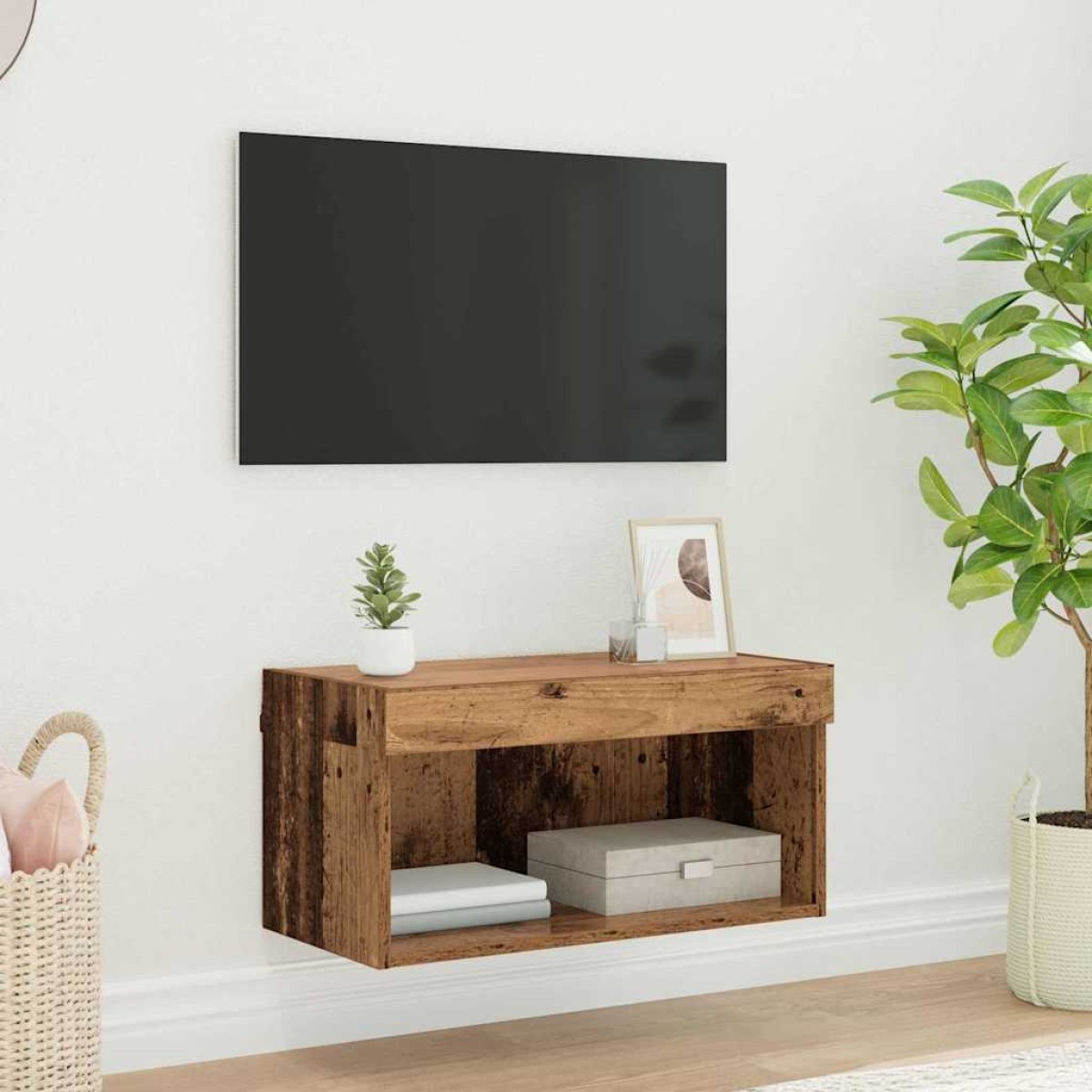 vidaXL Σετ επίπλου τηλεόρασης 60 x 30 x 30 cm Παλιό Ξύλο
