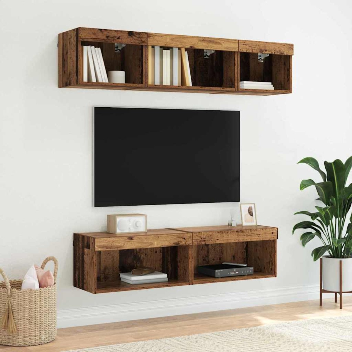 vidaXL Σετ επίπλου τηλεόρασης 60 x 30 x 30 cm Παλιό Ξύλο