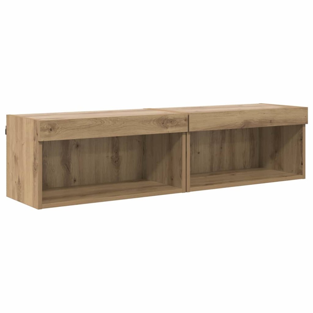 vidaXL Σετ επίπλου τηλεόρασης 2 τμχ. Artisan Oak Επεξεργασμένο Ξύλο