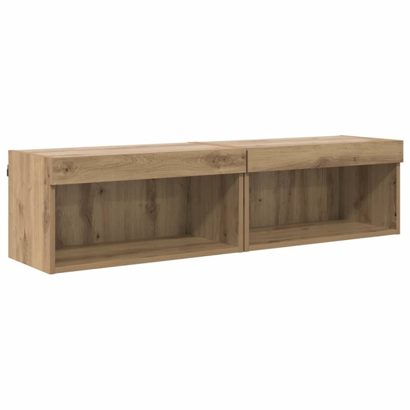 vidaXL Σετ επίπλου τηλεόρασης 2 τμχ. Artisan Oak Επεξεργασμένο Ξύλο