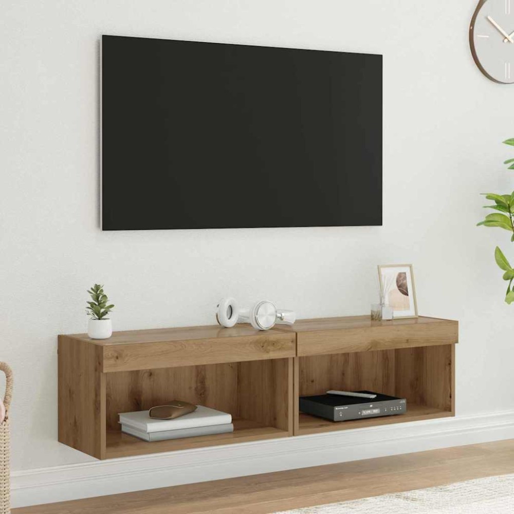 vidaXL Σετ επίπλου τηλεόρασης 2 τμχ. Artisan Oak Επεξεργασμένο Ξύλο