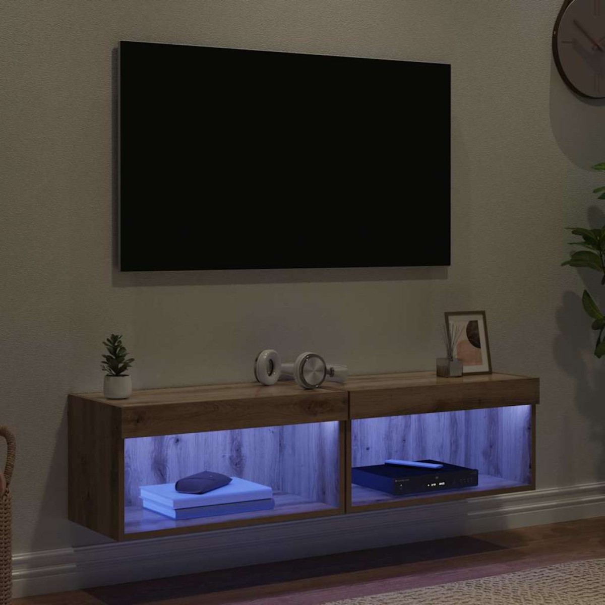 vidaXL Σετ επίπλου τηλεόρασης 2 τμχ. Artisan Oak Επεξεργασμένο Ξύλο