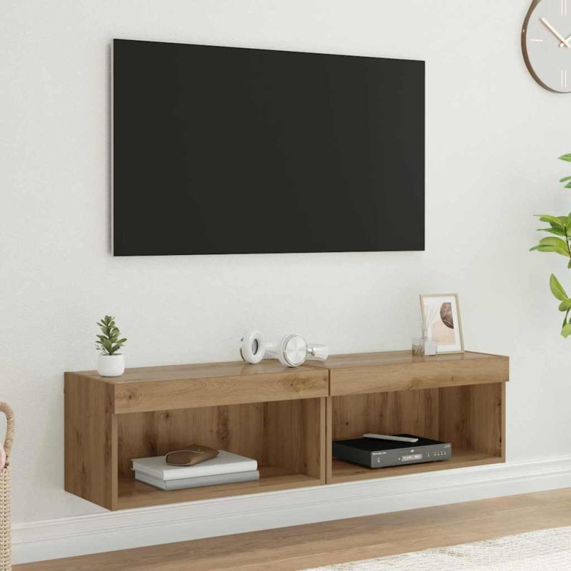 vidaXL Σετ επίπλου τηλεόρασης 2 τμχ. Artisan Oak Επεξεργασμένο Ξύλο