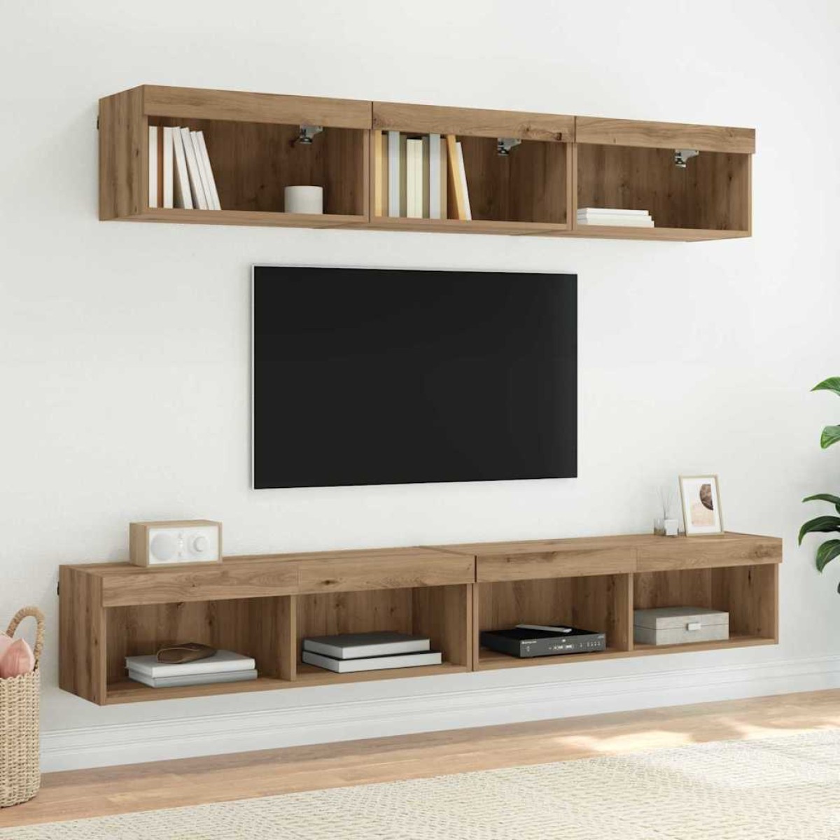 vidaXL Ντουλάπι Τηλεόρασης Τοίχου 100 x 30 x 30 cm Artisan Oak