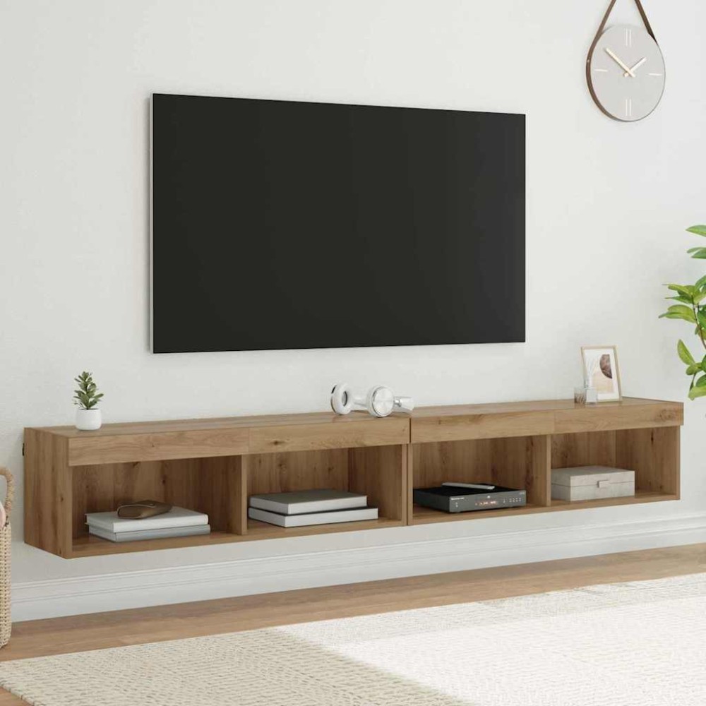 vidaXL Σετ επίπλου τηλεόρασης 2 τμχ. Artisan Oak Επεξεργασμένο Ξύλο
