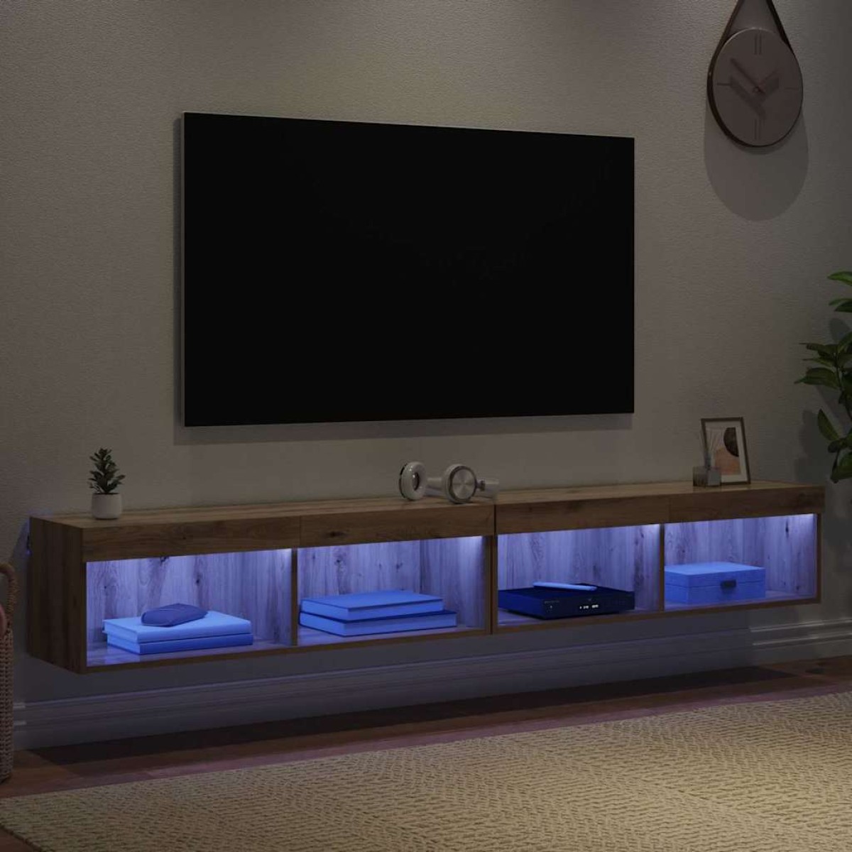 vidaXL Σετ επίπλου τηλεόρασης 2 τμχ. Artisan Oak Επεξεργασμένο Ξύλο