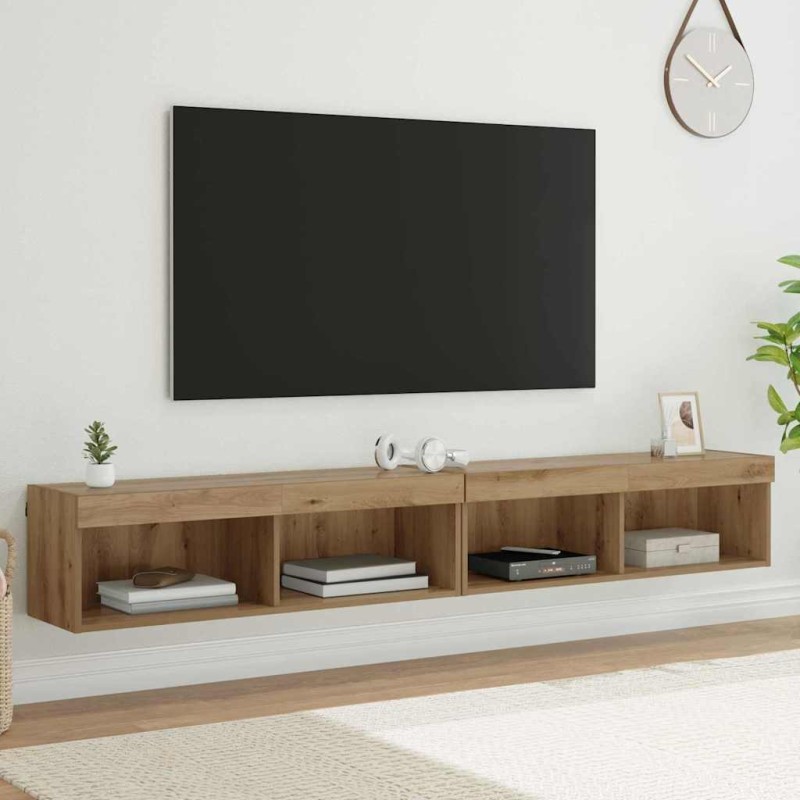 vidaXL Σετ επίπλου τηλεόρασης 2 τμχ. Artisan Oak Επεξεργασμένο Ξύλο