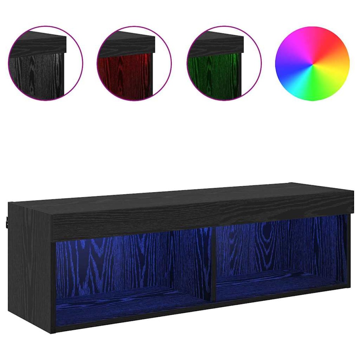 vidaXL Ντουλάπι Τηλεόρασης Τοίχου 100 x 30 x 30 cm Μαύρη Οξυά