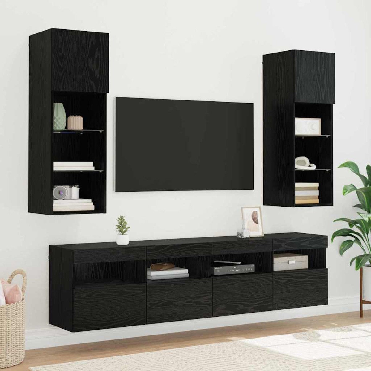 vidaXL Ντουλάπι Τηλεόρασης Τοίχου 40 x 30 x 40 εκ Μαύρη Οξυά