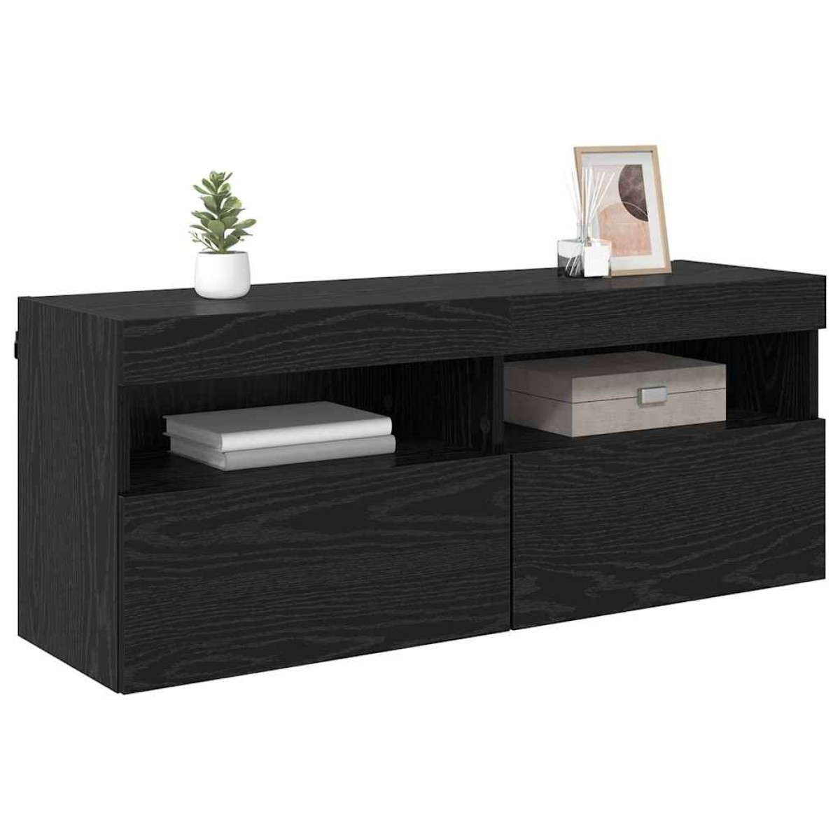 vidaXL Ντουλάπι Τηλεόρασης Τοίχου 100 x 30 x 40 εκ Μαύρη Οξυά