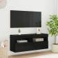 vidaXL Ντουλάπι Τηλεόρασης Τοίχου 100 x 30 x 40 εκ Μαύρη Οξυά